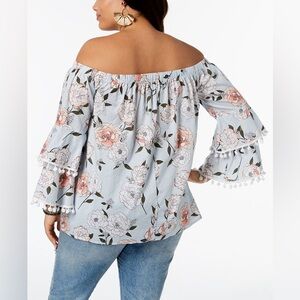 NWT Floral Off-Shoulder Blouse New Small S Striped Fun Print